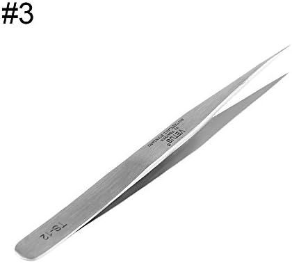 1PC New Professional Useful Anti-Static False Eyelash Tweezers Tool Eyelash Extension Clip Nail Deco Plier Stainless Steel Tool 03