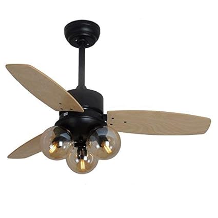 Jjxd Led Wooden Ceiling Fan With Lighting Living Room Remote