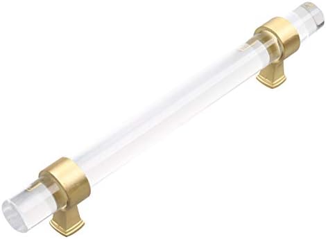 GlideRite 5-inch Clear Acrylic Cabinet Pulls Satin Gold (Pack of 10)