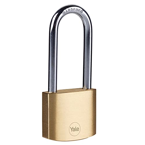 Yale Y110B/30/147/1 - Cadenas laiton 30 mm, anse acier cémenté longue L , 3 clés - Pour Casier Scolaire Ecole, Vestiaire de Sport, Boîte à Outils, Armoire