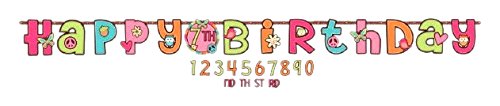 Amscan Hippie Chick Birthday Party Age Banner Decoration (1 Piece), 10 1/2' x 10