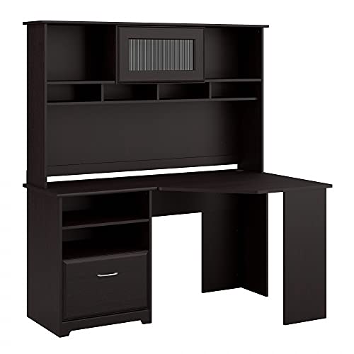 Bush Furniture Cabot Corner Desk with Hutch in Espresso Oak Pricepulse