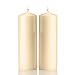 Light In The Dark Ivory Pillar Candles - Set of 2 Unscented Candles - 9 inch Tall, 3 inch Thick - 90 Hour Clean Burn Time