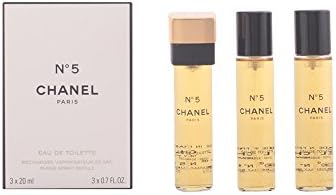 chanel no 5 eau de toilette purse spray refills 3x20ml
