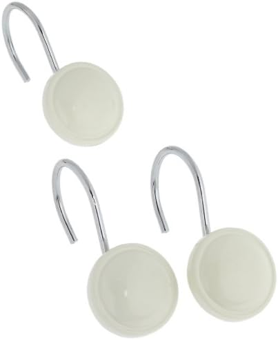 Carnation Home Fashions Color Rounds Ceramic Resin Shower Curtain Hook, Ivory
