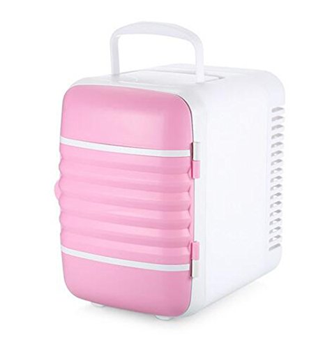 Click Here to See More Images LJQ 4L Mini Portable Refrigerator Multi-Function Electric Cooler Warmer Refrigerator For Car Office Home Travel Picnic Camping,Pink