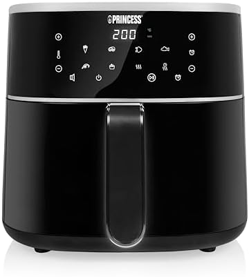 Friteuse à Air 6L XXL, Airfryer Numérique avec 6 Programmes, Écran Tactile LED, Économe en Énergie, Moins d’Huile, Revêtement Antiadhésif, 1500 W, 182244