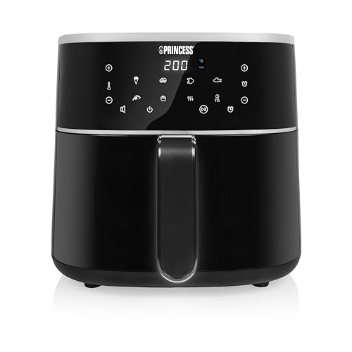 Friteuse à Air 6L XXL, Airfryer Numérique avec 6 Programmes, Écran Tactile LED, Économe en Énergie, Moins d’Huile, Revêtement Antiadhésif, 1500 W, 182244