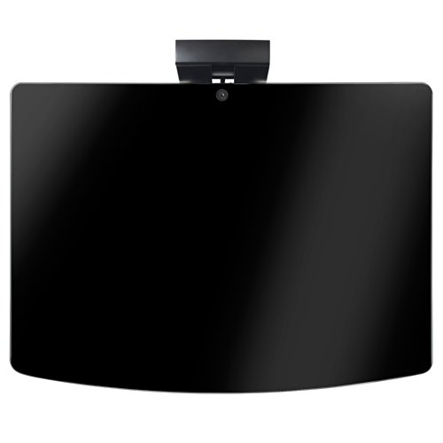 VonHaus 2-tier Floating Black Shelves with Flat Black Wall Mount Bracket and Strengthened Tempered Black Glass | for DVD Player, Sky/Virgin Box/Cable Boxes, Games Consoles, TV Accessories, Speakers