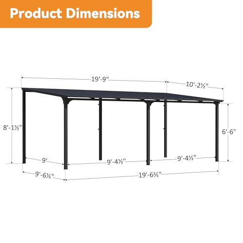 Covered Outdoor 10x20 Wall-Mounted Gazebo Review: Sloped Steel Roof with Gutter Drainage image 20