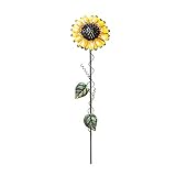 YK Decor Metal Sunflower Garden Stake Flower Yard Stake Decor (21'')
