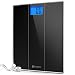 Etekcity Digital Body Weight Bathroom Scale with Step-On Technology, 400 Pounds, Body Tape Measure Included, Elegant Black (12 inch x 12 inch upgrded Platform)