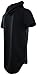 Mens Tall Long T Shirts and Hoodies with Zippers and Designs (Many Styles to Choose from) (L, 574-BLACK)