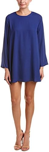 Lucca Couture Women's Long Sleeve Shift Dress, Navy, Large