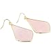 SUNYIK Women's Rose Quartz Large Rhombus Dangle Earrings