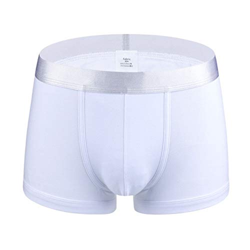 charmsamx Men's Cotton Stretch Boxer Briefs Open-Fly Cool Dry Brief Breathable Comfortable Cotton Sport Underwear No Ride-up Underpants, White, XXL