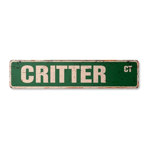 CRITTER Vintage Plastic Street Sign bug pest animal insect signs | Indoor/Outdo…