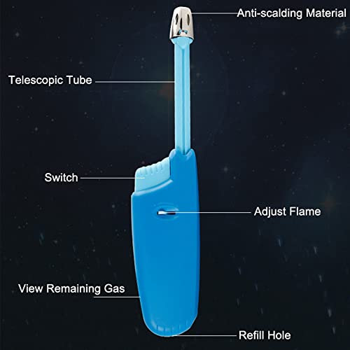 Candle Lighter Long Neck Adjustable Lighter Butane Gas Refillable