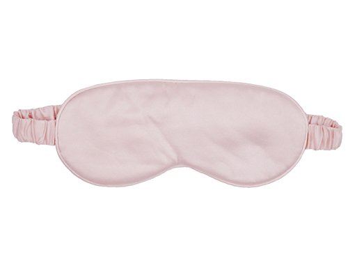 Sleep Mask Eye Mask & Blindfold 100% Mulberry Silk with Elastic Strap and Silk Filling for Full Night's Sleep, Travel and Nap with Free Luxury Bag and Ear Plugs (Pink)
