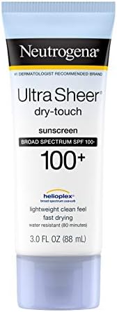 Neutrogena Ultra Sheer Dry-Touch Water Resistant and Non-Greasy Sunscreen Lotion with Broad Spectrum SPF 100+,