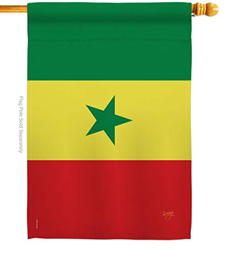 Breeze Decor Senegal Decorative Vertical House Flag, Multicolor, 28" x 40"