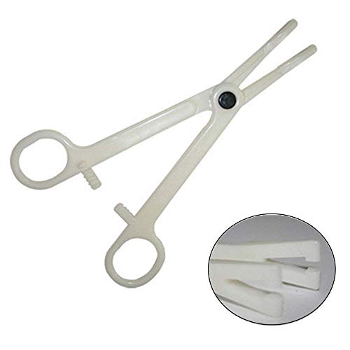 Body Piercing Disposable Clamps-Beach Body Art Supply- 10 Pcs Sterile Pennington Slotted Disposable Forceps Auto-Locking Pliers Ear Nose Belly Piercing Tools Tattoo Piercing Supplies Piercing Clamps