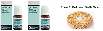 Schwabe Phytolacca Berry Tablets 20g (Pack of 2) + Free 1 Vetiver Bath Scrub