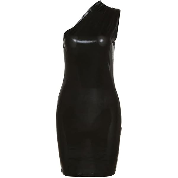 Amazon.com: SOLY HUX Women's One Shoulder Metallic Bodycon Mini Dress  Sleeveless Sexy Club Party Tank Dress Plain Silver XL : Clothing, Shoes &  Jewelry