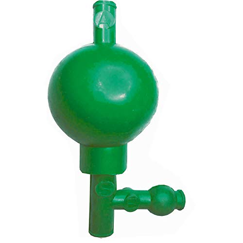 OESS 2pcs Lab Pipette Filler Bulb 3 Valves Rubber Pipets Green Color