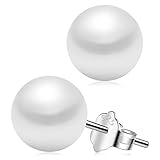 Cat Eye Jewels 925 Sterling Silver Cultured 10mm Shell Pearl Button Stud Earrings LM-E005