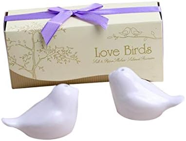 Love birds in The Window Ceramic Salt and Pepper Shakers for Wedding Favors, Set of 100