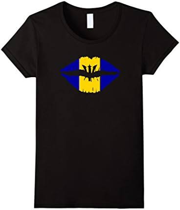 Womens Storecastle: Barbados Flag Funny Kiss Gift Pride T-Shirt Small Black