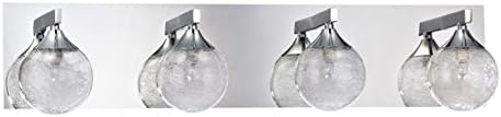 Kendal Lighting VF4100-4L-CH Fybra 4-Light Vanity Fixture, Chrome Finish and Fibrous Glass Shades