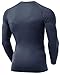 TSLA Men's Thermal V-Neck Long Sleeve Compression Shirts, Athletic Base Layer Top, Winter Gear Running T-Shirt, Thermal V Neck Dark Grey, Medium