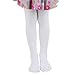 leg elegant Girls Microfiber Soft Opaque Footed Tights and Stockings (White, 8-10)