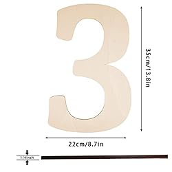 14 Inch Large Wooden Numbers, Blank Unfinished