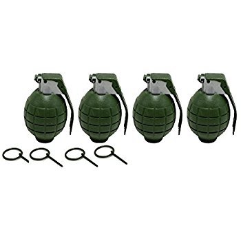 Set of 4 Kids Toy B/o Army Style Grenades with Light and Sound for Pretend Play - Thumbnail 4