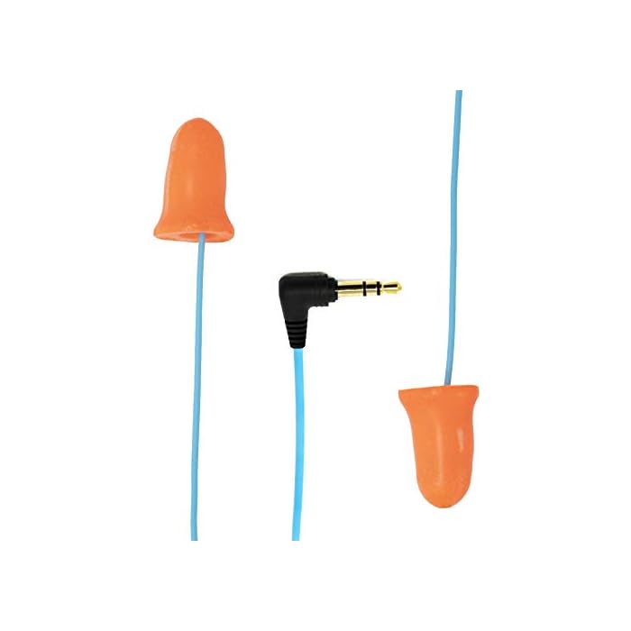 Plugfones Basic Earplug-Earbud Hybrid - Noise Reducing Earphones - Orange