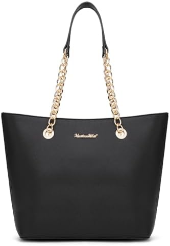 Amazon.com: COACH Pebbled Turnlock Chain Tote 27 Li/Black One Size