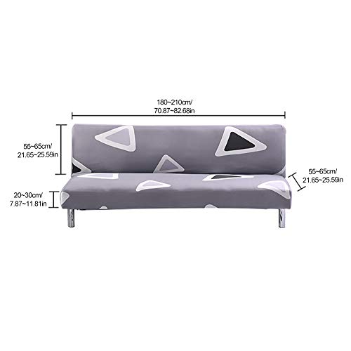 SHZONS Plush Sofa Cover, Solid Color Plush Thicker Folding Anti-Slip Armless Sofa Futon Cover for Patio Couch Bench (L, Q)