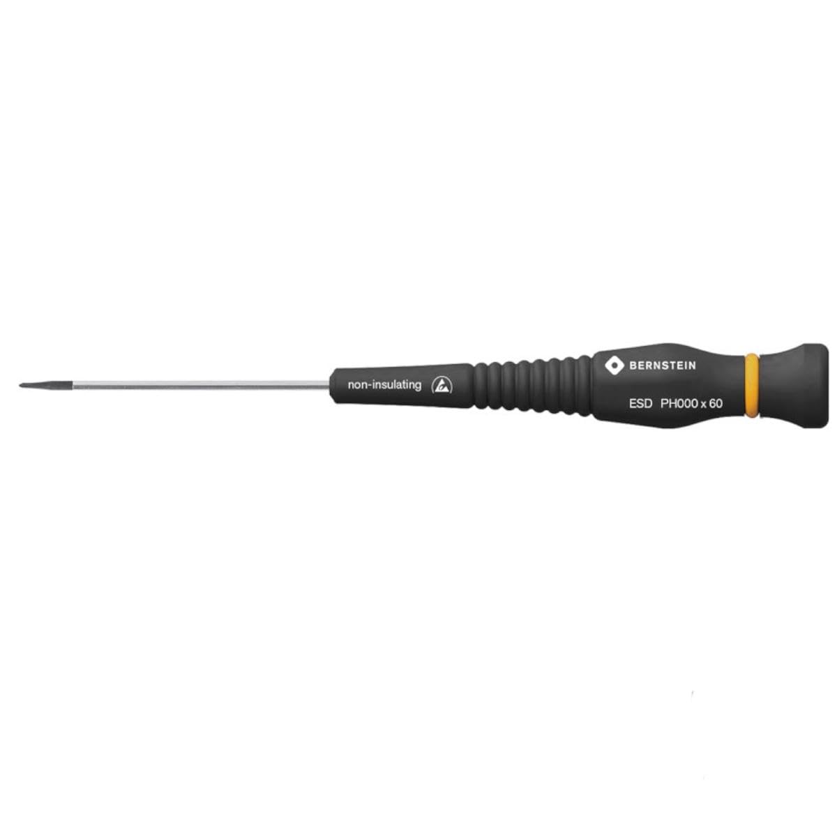 Bernstein 4-621 Phillips Screwdriver Size 000 with Conductive Handle Blade Length 40 mm