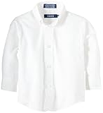 IZOD Kids Little Boys' Toddler Long Sleeve Oxford Shirt, White, 3T/3