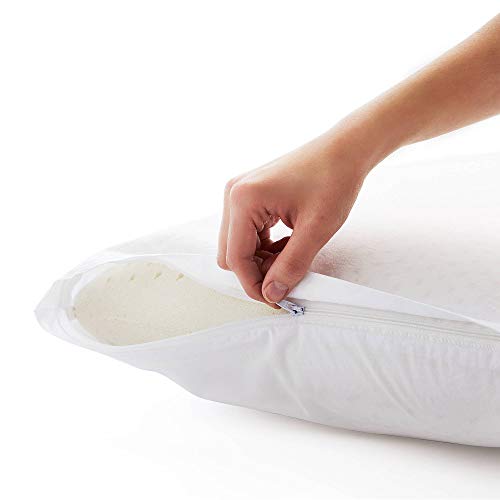 LUCID Talalay Latex Foam MidLoftRemovable Cotton Cover Pillow, King