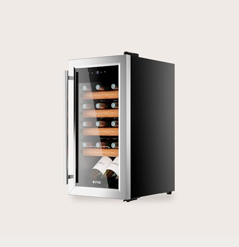 VT15 Inox Wine Cooler – Refrigerador de vinho de 15 garrafas, pequeno refrigerador de vinho em aço inoxidável, frigorífico silencioso para vinho, mini-minibar frigorífico e suporte vertical para garrafas