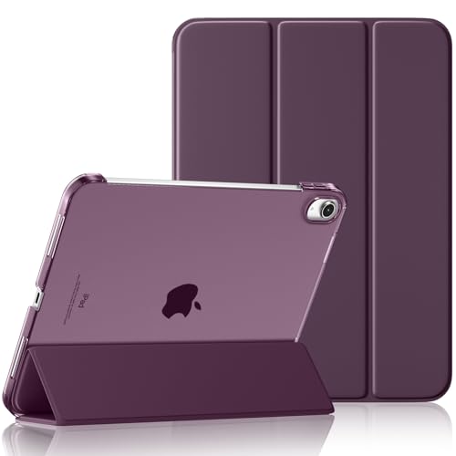 Maledan Hülle für iPad A16 11/10 Generation (2025 11 Zoll/2022 10,9 Zoll), Schlankes Leichtgewicht Transluzente PC Rückseite Stoßfeste Case Schutzhülle für iPad 10, Auto Schlafen/Wachen, Beere Lila