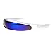 SA106 Mirror Lens Monolens Cyclops Robotic Futuristic Sunglasses Silver - Blue Mirror
