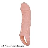 Realistic Soft Silicone Penis Extender, Penis Enhancer, Cock Penis Sheath, Penis Enlargement Sleeve Condom Sexual Delay Ejaculation Toy for Men, Flesh