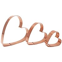 Set of 3 Copper Heart Cookie Cutters 2, 3, and 4 Inches by The Fussy Pup