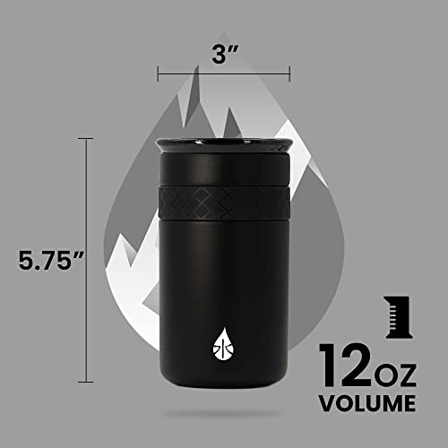Elemental 12 oz Artisan Tumbler, Triple Wall Vacuum Insulated with Ceramic Lid, Reusable 18/8