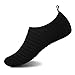 WateLves Womens and Mens Kids Water Shoes Barefoot Quick-Dry Aqua Socks for Beach Swim Surf Yoga Exercise (TW.Black, XXL)